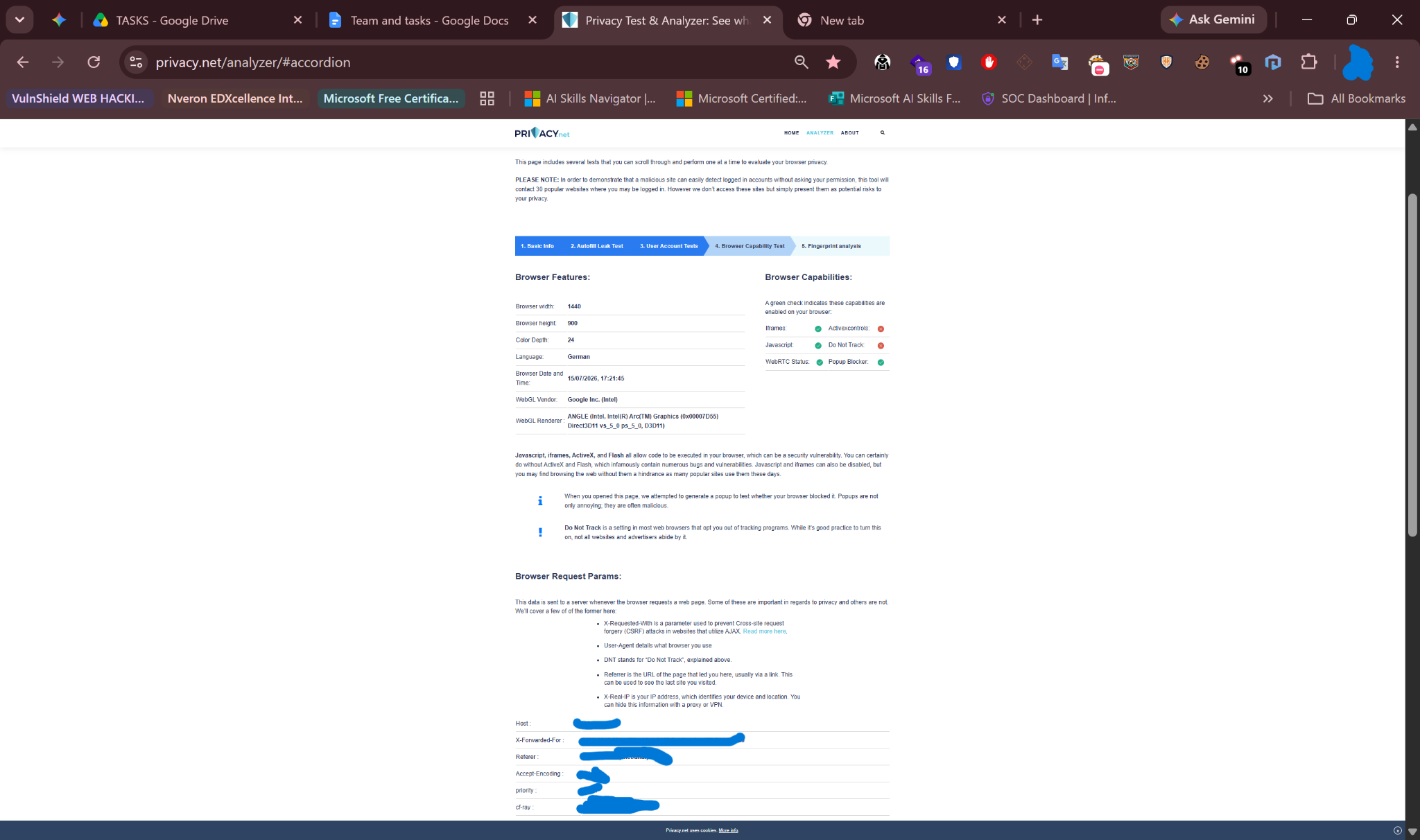 Browser fingerprinting concept