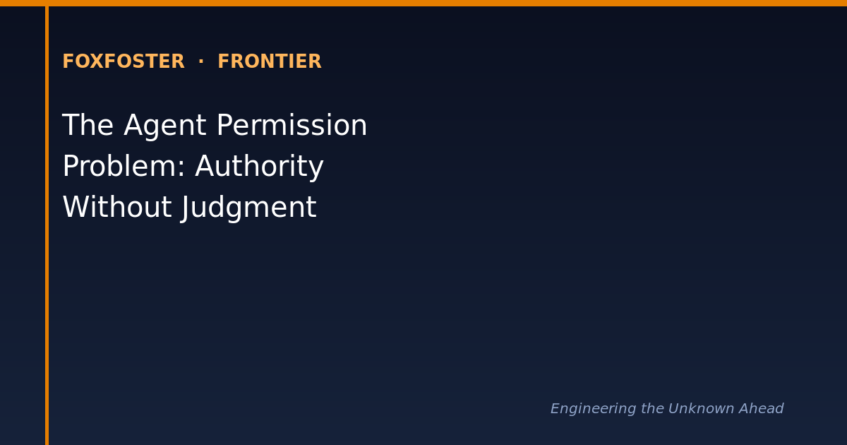 The Agent Permission Problem: Authority Without Judgment
