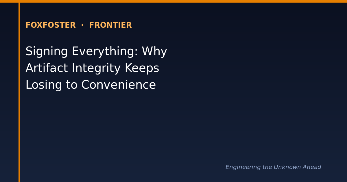 Artifact signing: why integrity keeps losing to convenience