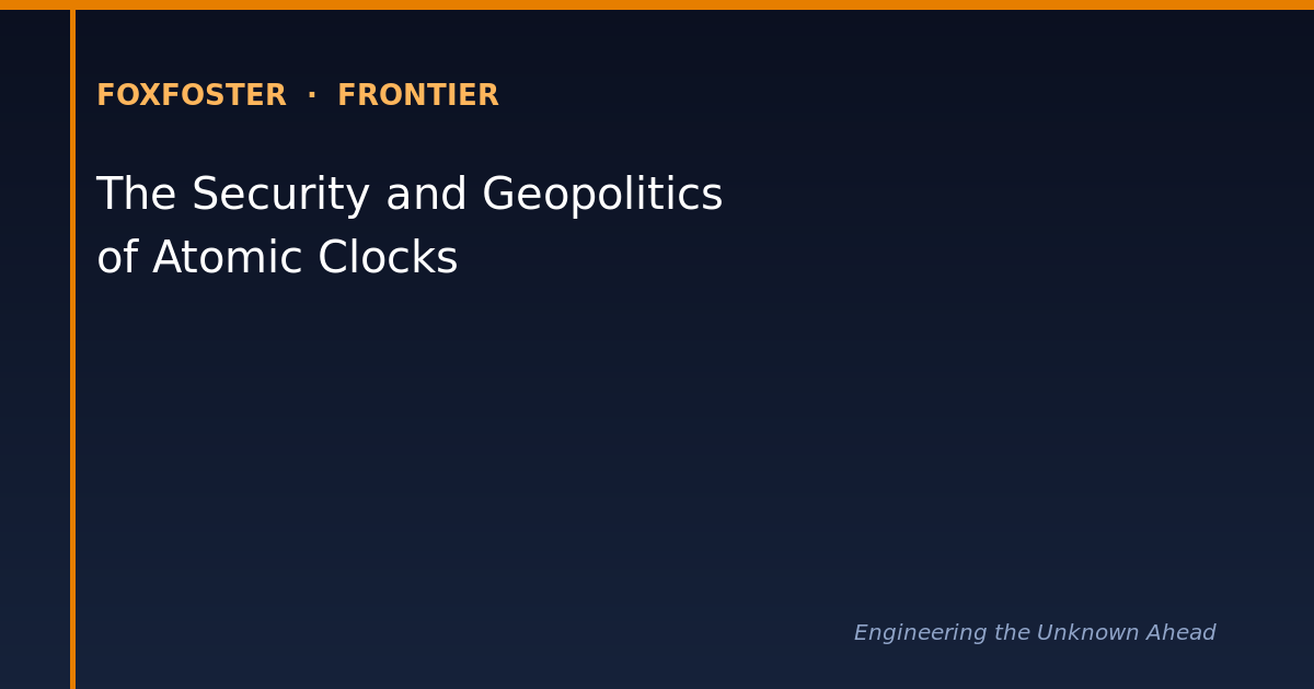 Atomic clocks as strategic geopolitical infrastructure