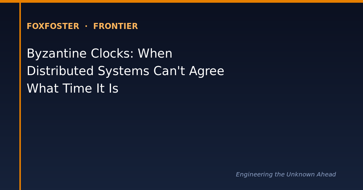Byzantine clocks: distributed systems that cannot agree on the time