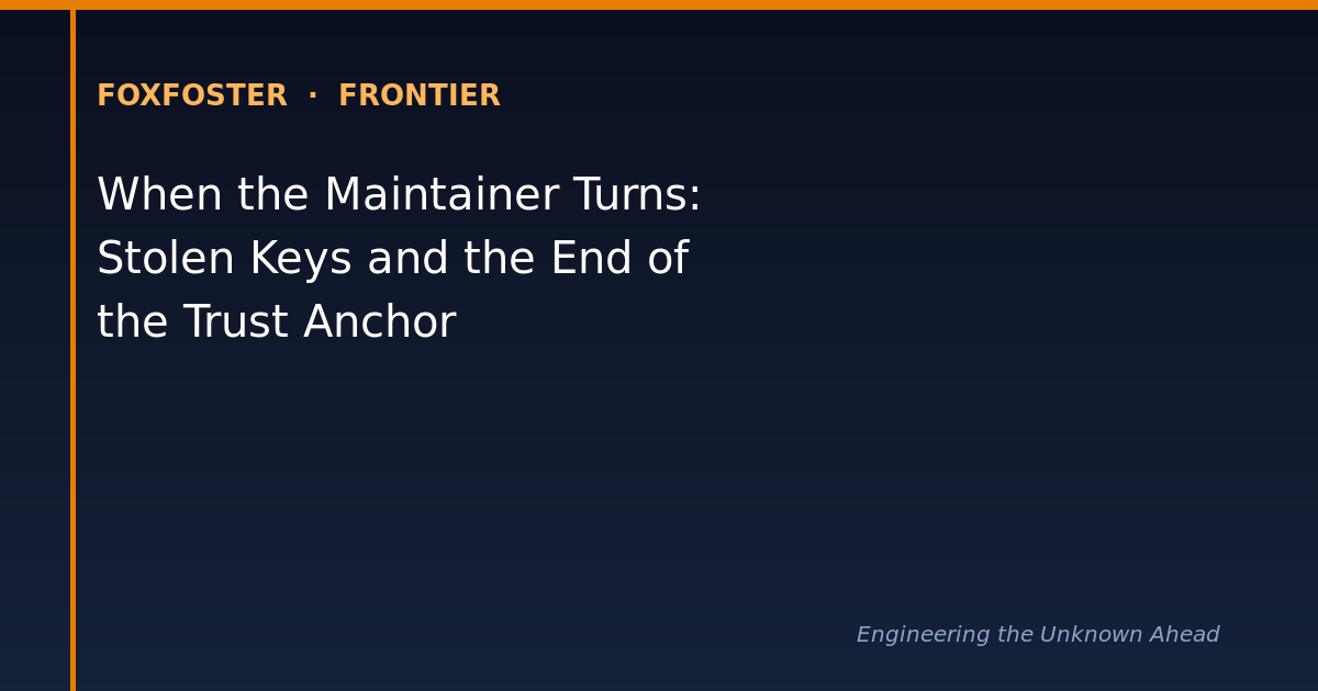 When the maintainer turns: stolen keys and the end of the trust anchor