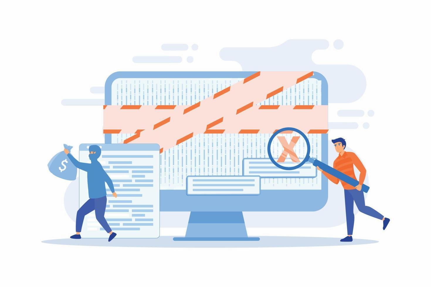 Illustration of digital forensics featuring cybercrime detection